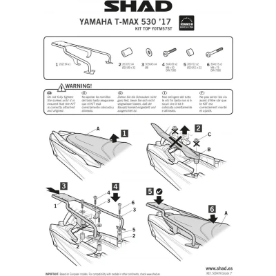 Afbeelding van SHAD Top Master Achter Montage Yamaha T Max 530/560
