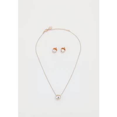 Afbeelding van Swarovski Bella V Beddengoedset, rond, wit, roségoud verguld