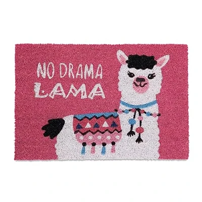 Afbeelding van Relaxdays deurmat lama no drama 40 x 60 cm antislip weerbestendig roze wit