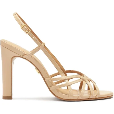 Afbeelding van Beige open toe heeled sandals
