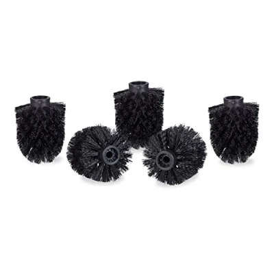 Afbeelding van Relaxdays toiletborstelkop 5 stuks reserve toiletborstel D: 8 cm schroefdraad 9,5 mm zwart