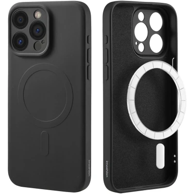 Afbeelding van iMoshion Hoesje Geschikt voor iPhone 15 Pro Max Siliconen Color Backcover MagSafe Zwart