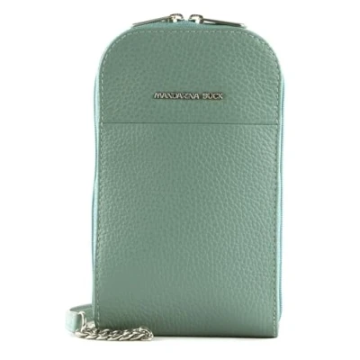 Afbeelding van MANDARINA DUCK Leren Schoudertas mobiele telefoon Mellow Leather Phone Crossbody Bag Mistral Blauwgrijs