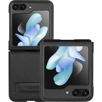 Afbeelding van Nillkin Qin Back Cover Hoesje Zwart Geschikt voor Samsung Galaxy Z Flip 5