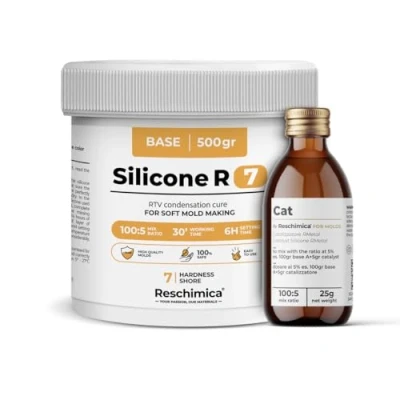 Afbeelding van Siliconen voor het vormen van zeer zachte R7, ideaal elastische en duurzame vormen, compatibel met harsen andere materialen, eenvoudig te bedienen (500 g