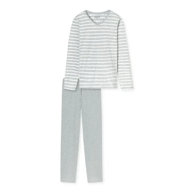 Afbeelding van Schiesser LANG Casual Essentials SET Pyjama, Dames, Maat: 36, Silbergrau mel