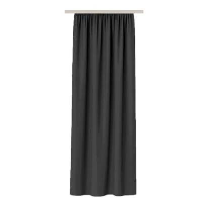 Afbeelding van Ondoorzichtig gordijn, plooiband, microsatijn, polyester, zwart, 140 x 175 cm