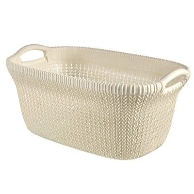 Image de Curver Panier à linge Knit 40 L Blanc crème