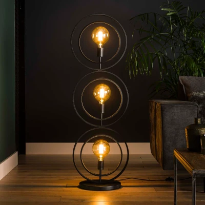 Afbeelding van Hoyz Industrieel Vloerlamp 3 Lampen Turn around Zwart