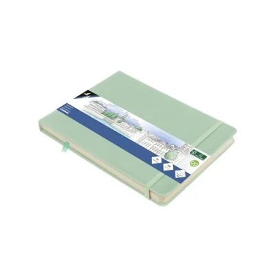 Afbeelding van Kangaro schetsboek A5 landscape mint PU hardcover met elastiek en lint K 861234