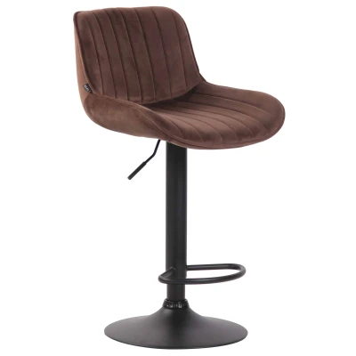 Afbeelding van Barkruk Mandal Velvet Zwart Frame Bruin