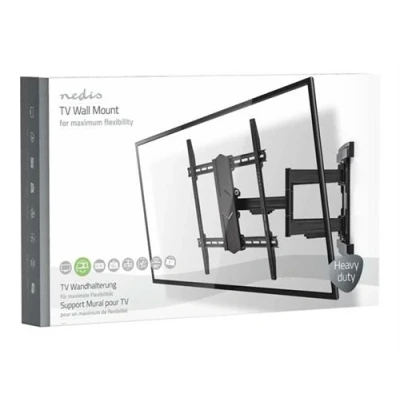 Image de Nedis TVWM6570BK Support pleine action pour TV acier noir Taille d&#039;écran : 37&quot; 90&quot; montable sur mur
