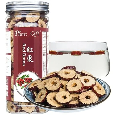 Image de Plant Gift 100% Red Dates Slices, Pure Natural Organic (Seedless), Jujube, Chinese Organic, Health Care 80g/2.82oz