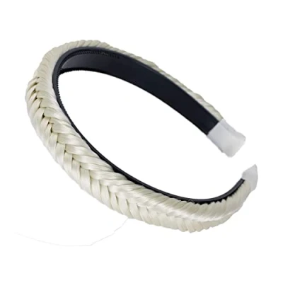 Afbeelding van PRETTYSHOP Haarband Met Vlecht Haarstukje Haarlint Platinablonde HHR7