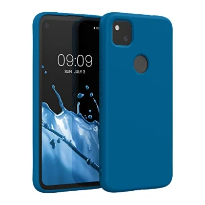 Afbeelding van kwmobile telefoonhoesje geschikt voor Google Pixel 4a Hoesje smartphone Back cover in rifblauw