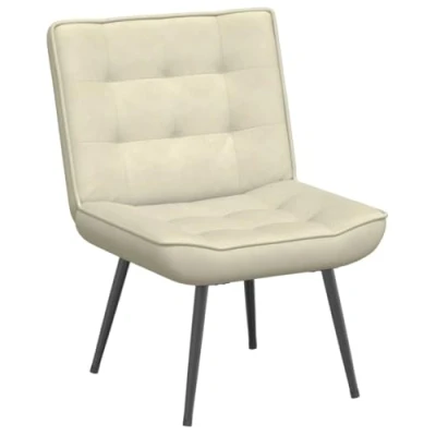 Afbeelding van vidaXL Relaxstoel 64x74x84 cm fluweel crèmekleurig