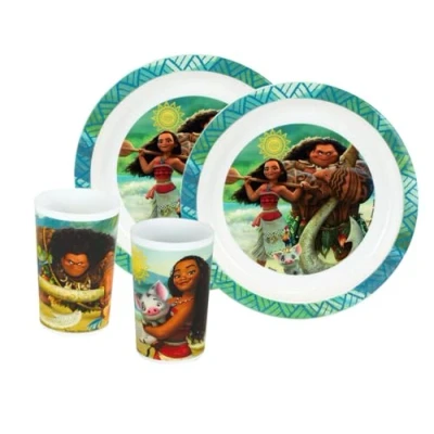 Afbeelding van FUN HOUSE 006340 VAIANA Disney serviesset voor kinderen, met 2 glazen van 220 ml en borden, Ø 22 cm