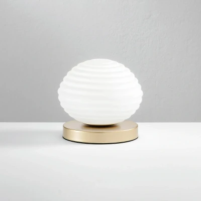 Afbeelding van Ripple tafellamp, goudkleurig/opaal, Ø 18 cm
