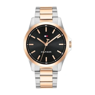Afbeelding van Tommy Hilfiger Bruce Horloge silvercoloured/roségoldcoloured/ black, Heren, Maat: One Size, Silver coloured/roségold coloured/ black