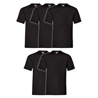 Afbeelding van Fruit of the Loom Valueweight T shirt met korte mouwen voor heren (10 stuks), 5 x diepzwart