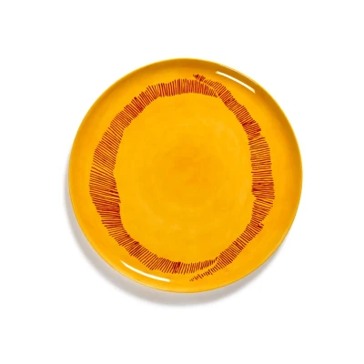 Afbeelding van Serax FEAST Yellow Swirl Stripes L Serveerschaal 35 Cm Geel