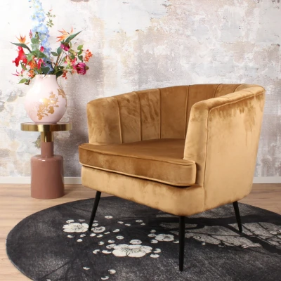Afbeelding van Norah fauteuil velvet goud