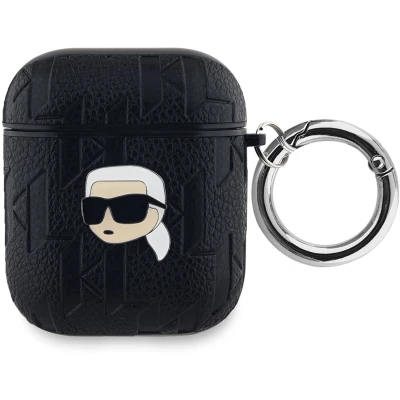 Afbeelding van Karl Lagerfeld Monogram Head case voor AirPods 1/2 zwart