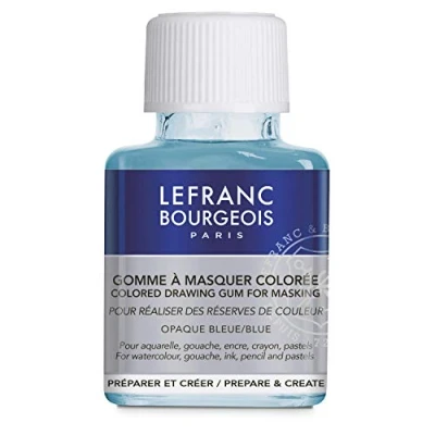 Image de Lefranc &amp; Bourgeois 301156 Gomme à gratter amovible pour aquarelle, gouache, encre Bleu Bouteille de 75 ml