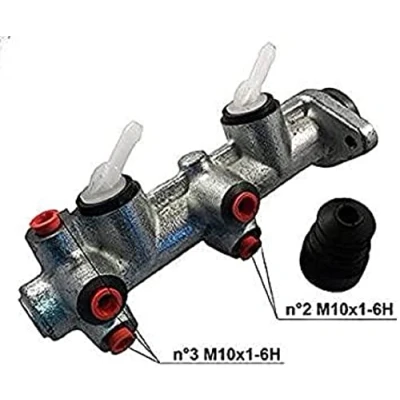 Afbeelding van HELLA 8AM 355 500 571 Hoofdremcilinder 19mm Zonder waarschuwingsinrichting Grijs gietijzer M10 x 1 (x5) VOLKSWAGEN: Beetle