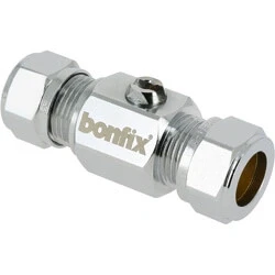 Afbeelding van Bonfix Kogel (hoek) stopkranen, verchroomd Schroevendraaier bediening 15 x