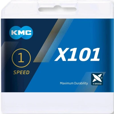 Afbeelding van Ketting single speed KMC X101 Silver 112 schakels zilver