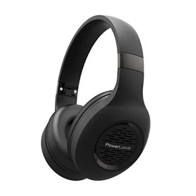 Afbeelding van PowerLocus Opvouwbare draadloze on ear hoofdtelefoon met microfoon, hifi stereo, diepe bas, zachte oorbeschermers voor mobiele telefoon, tablet, pc (zwart)
