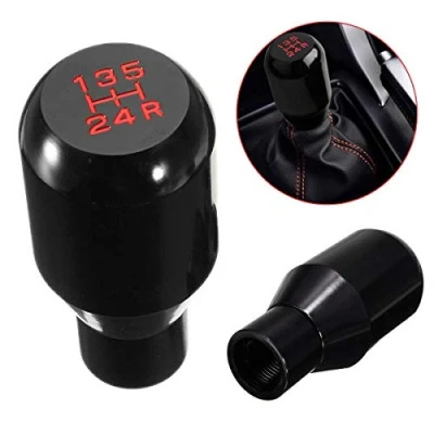 Afbeelding van Saline Shifter Adapter Universele 5 Snelheden Handmatige Metalen Chroom Kop Hendel Stick Pen Handvat Hoofd Auto Styling Accessoires