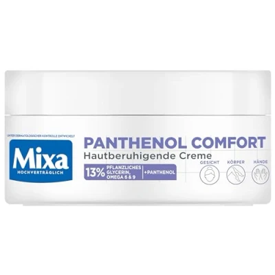 Afbeelding van Mixa Kalmerende crème voor gezicht, lichaam en handen, droge eczeemgevoelige huid, genezende tegen roodheid jeuk, panthenol comfort, 150 ml