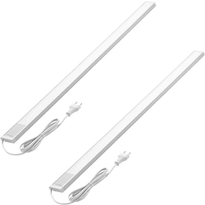 Afbeelding van Oktaplex Riva Set van 2 platte led onderbouwspots 90cm 1110lm met schakelaar 15W 230V zilver
