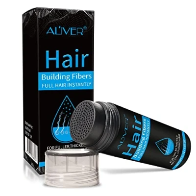 Afbeelding van moulis Haarvezels met applicator, haarversterkingsvezels natuurlijke keratine, haarvezels, bouwvezels, haarverdichter, vezelpoeder, spray voor