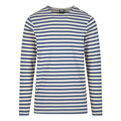 Afbeelding van Urban Classics Regular Stripe Longsleeve shirt M Beige/Blauw