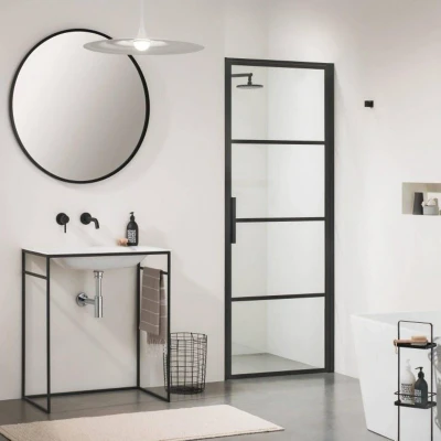 Afbeelding van Sealskin Soho 1 delige deur rechter versie 80x210cm zwart helder glas
