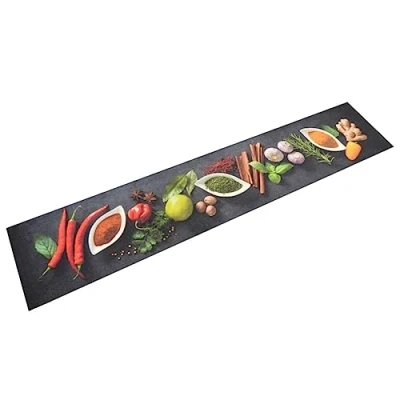 Afbeelding van Keukenmat wasbaar kruidenprint 60x300 cm fluweel