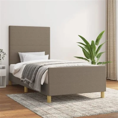 Afbeelding van vidaXL Bedframe met hoofdbord stof taupe 80x200 cm