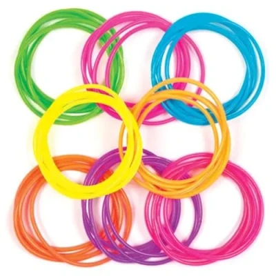 Afbeelding van Baker Ross AV169 40 stuks rubberen armbanden voor kinderen, feestgeschenken, vriendschapsarmbanden, siliconen of klein zakspeelgoed, Kunststof