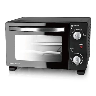Afbeelding van Melchioni Family Elektrische oven model DEVIL 11 met inhoud liter, temperatuur instelbaar tot 230 C, timer 30 minuten, kleur zwart