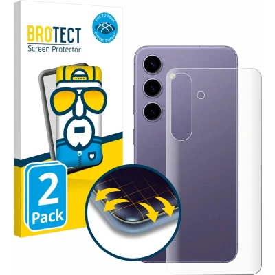 Afbeelding van BROTECT Screenprotector voor Samsung Galaxy S24 (Achterkant) Folie Beschermfolie transparant volledig dekking (2 Stuks)