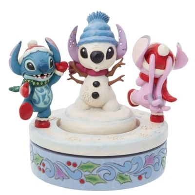 Afbeelding van ENESCO Corporation Disney Stitch &amp; Angel WSnowman Rotator figuur, 15,2 cm