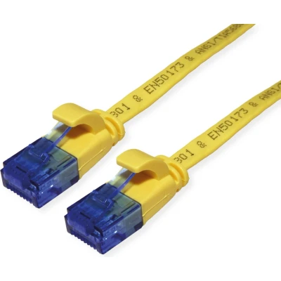 Afbeelding van VALUE UTP patchkabel, Cat.6A (Class EA), extra plat, geel, 0,5 m