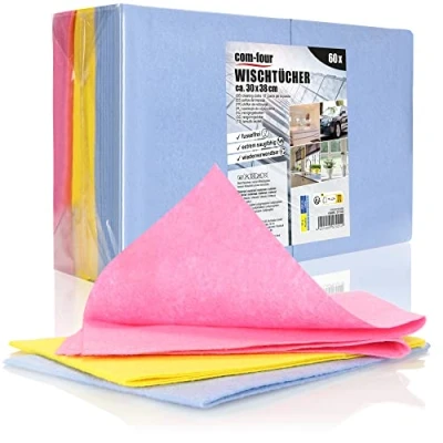 Afbeelding van COM FOUR® 60 x huishoudelijke doekjes extreem absorberende en duurzame multifunctionele van viscose microvezel (30 38 stuks 3 kleuren)
