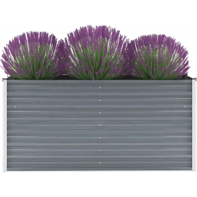 Afbeelding van Plantenbak verhoogd 160x40x77 cm gegalvaniseerd staal grijs