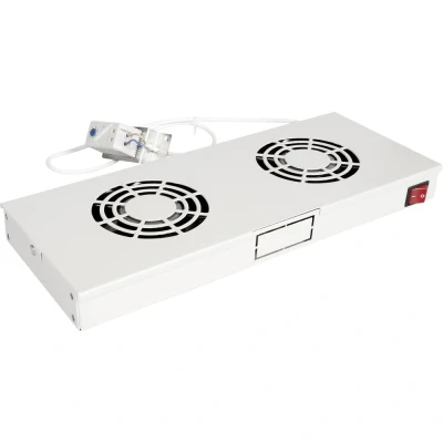Afbeelding van ROLINE 19 inch dakventilatorunit 2 ventilatoren , Thermostaat grijs
