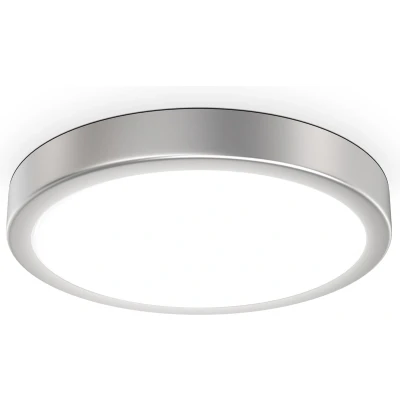 Afbeelding van B.K.Licht Plafondlamp zilver Ø28cm metalen frame LED plafonniére 4.000K neutral wit licht 2.000Lm 18 W