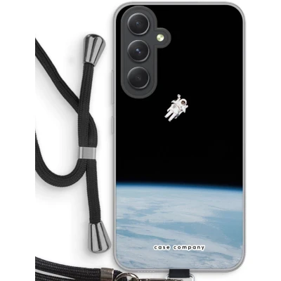 Afbeelding van Case Company® hoesje met Koord geschikt voor Samsung Galaxy A54 Alone in Space Telefoonhoesje Zwart Bescherming aan alle Kanten en Over de Schermrand